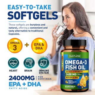 Foto 5 | Suplemento De Aceite De Pescado Omega 3 Built By Nature 2400 Mg 60 Cápsulas Blandas - Venta Internacional.