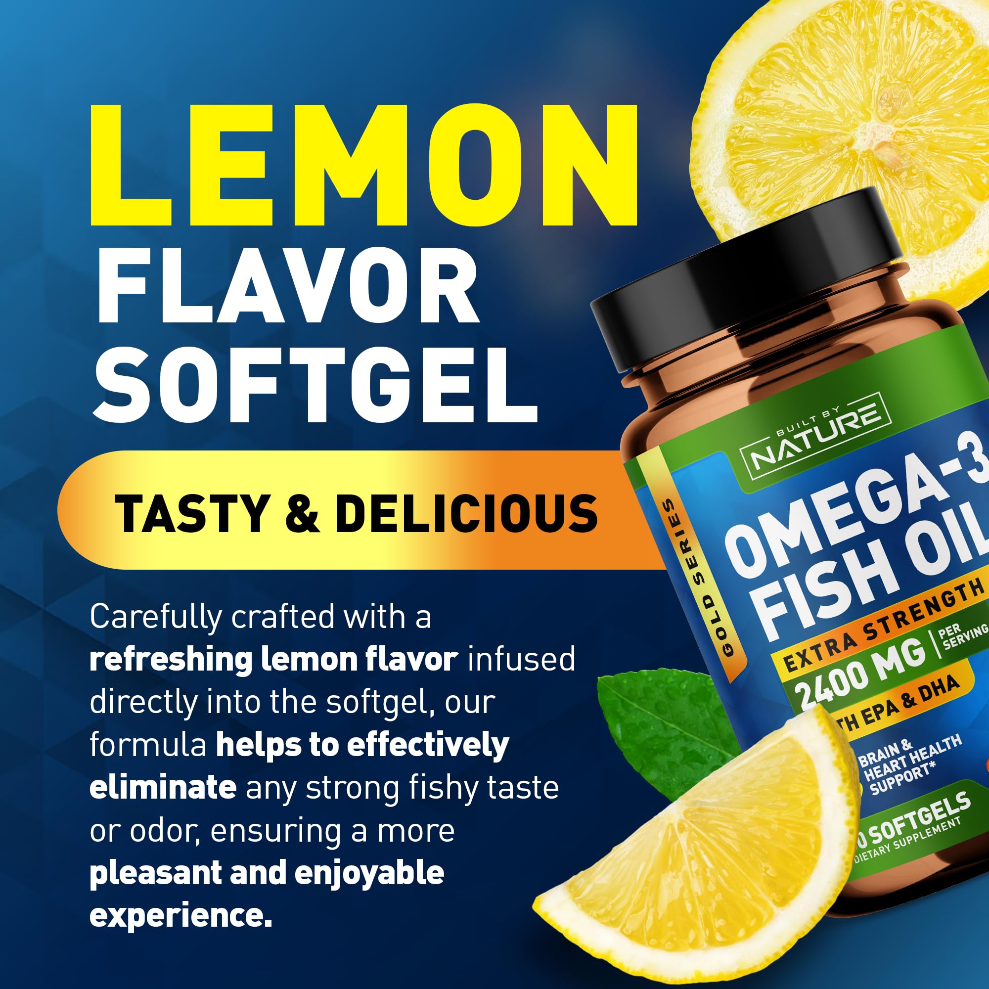 Foto 7 pulgar | Suplemento De Aceite De Pescado Omega 3 Built By Nature 2400 Mg 60 Cápsulas Blandas - Venta Internacional.