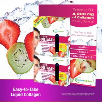 Foto 2 pulgar | Suplemento De Colágeno Líquido Applied Nutrition, 20 Unidades - Venta Internacional.