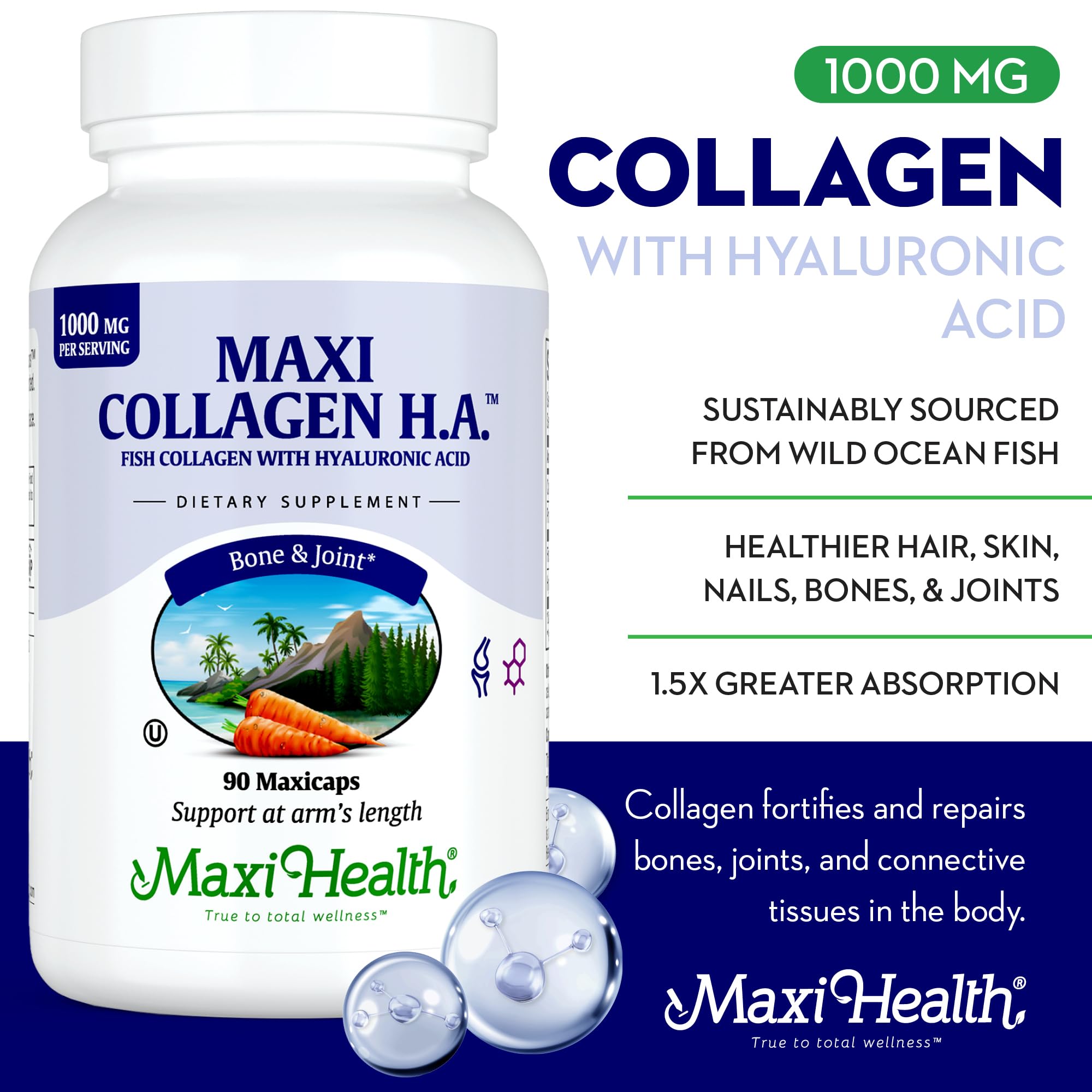 Foto 2 | Suplemento Maxi Health Collagen Con Ácido Hialurónico Tipo I Para Peces - Venta Internacional.