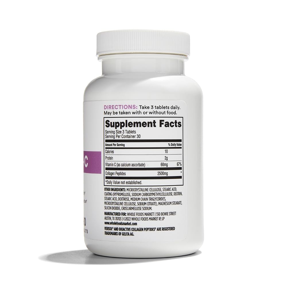 Foto 2 | Suplemento Colágeno Verisol Whole Foods Market 2500 Mg 90 Unidades - Venta Internacional