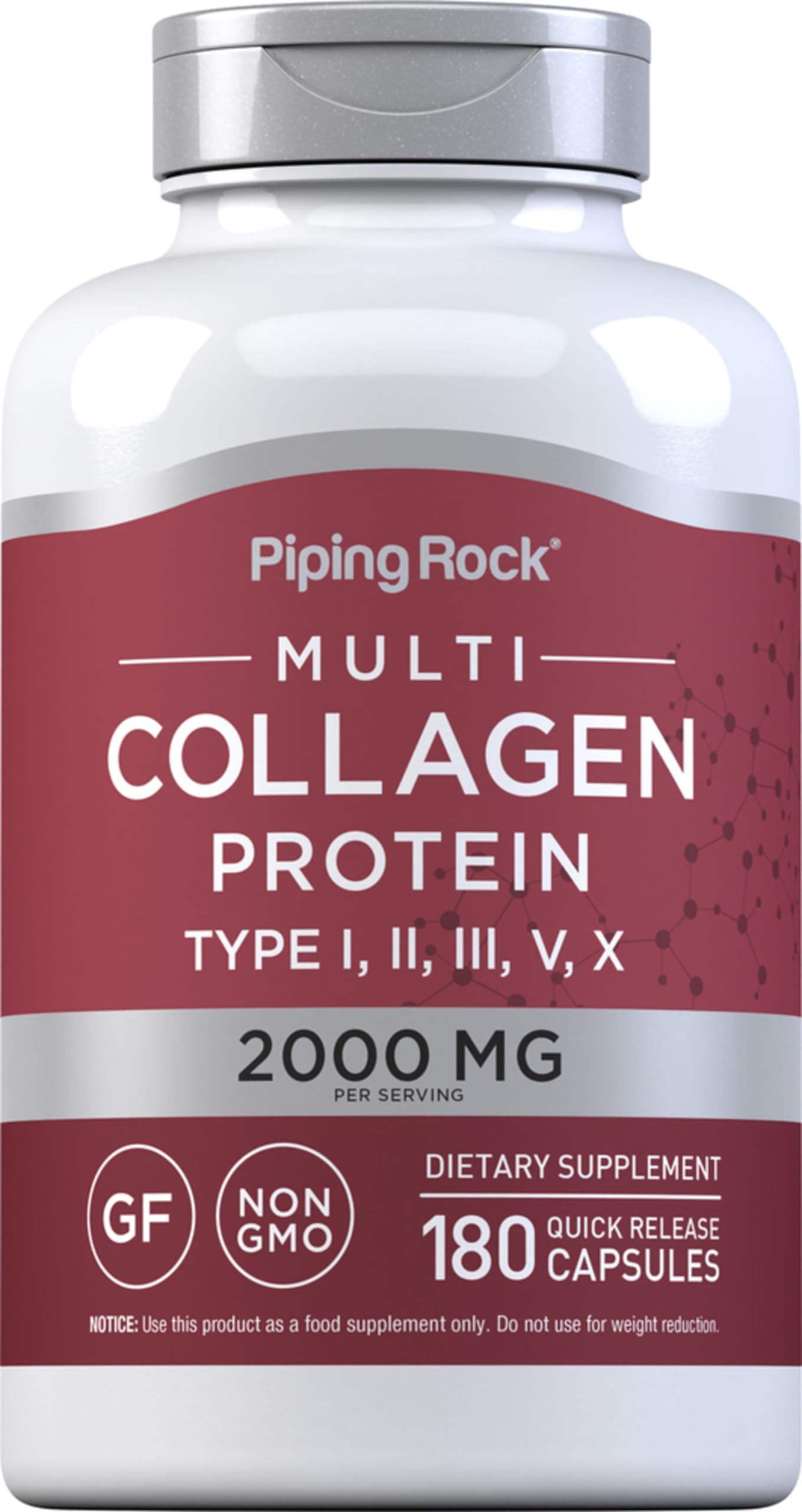 Foto 2 pulgar | Suplemento De Colágeno Piping Rock Multi Collagen Protein 180 Cápsulas - Venta Internacional.