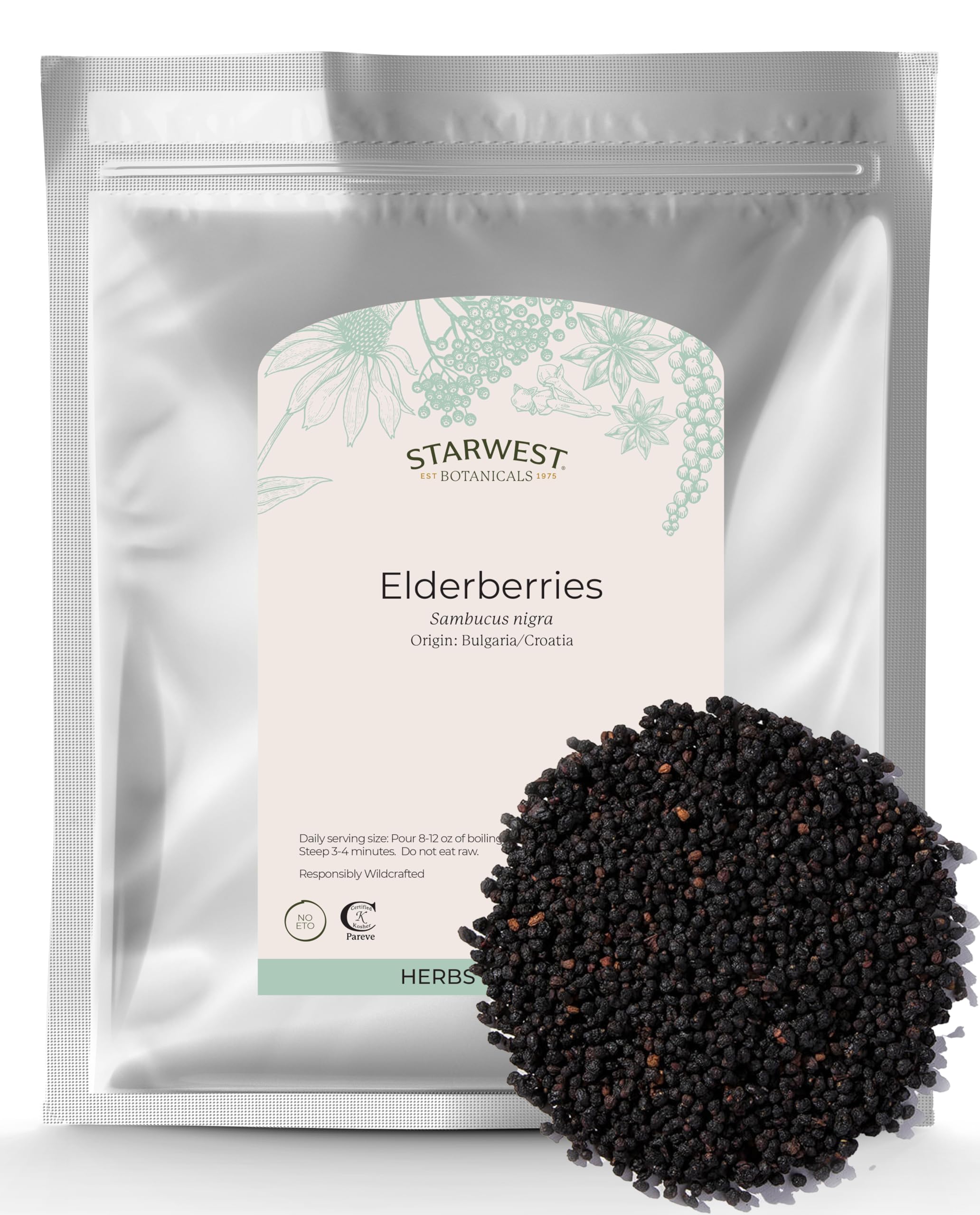 Foto 1 | Bayas De Saúco Starwest Botanicals Enteras De Origen Silvestre 454 G - Venta Internacional