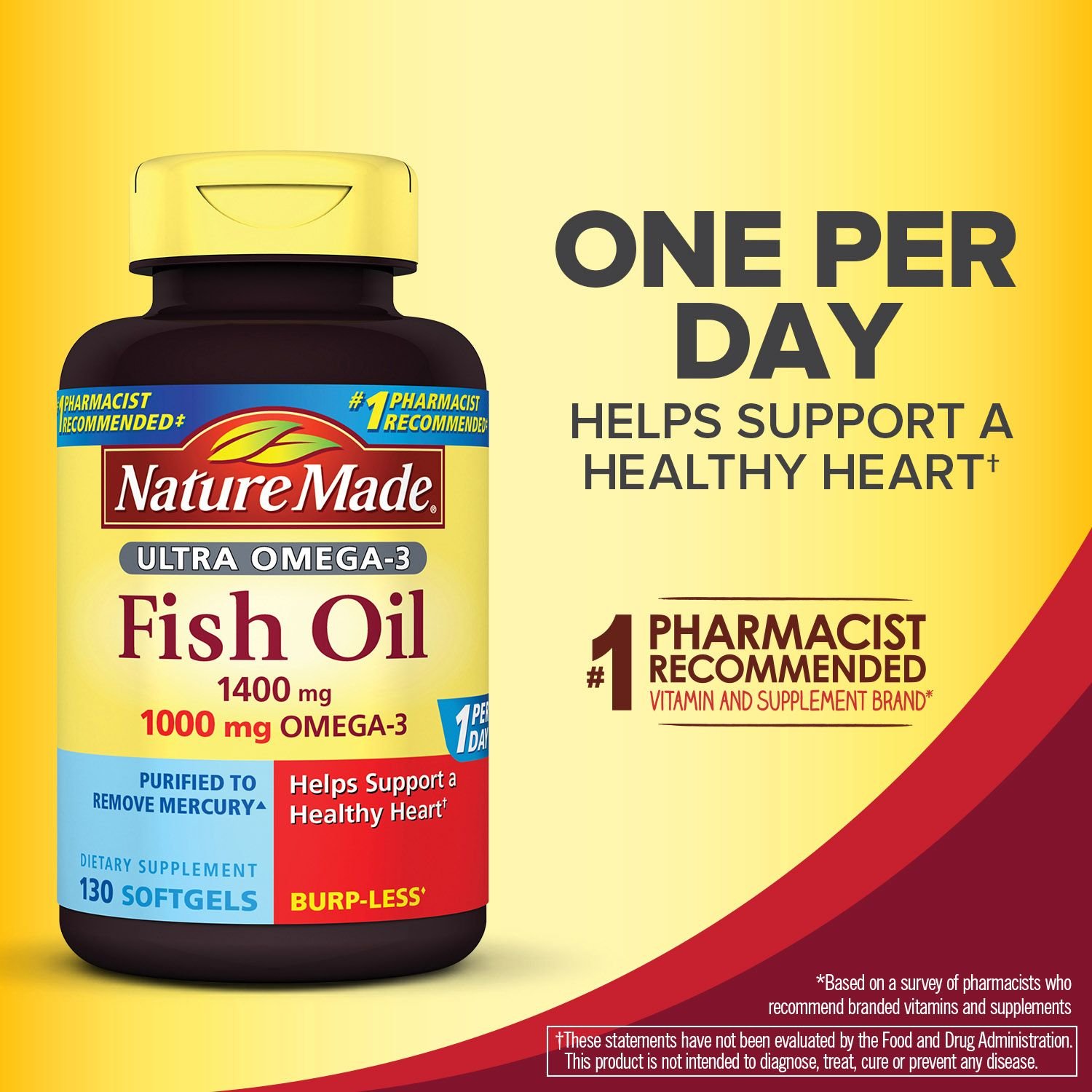 Foto 4 pulgar | Suplemento Nature Made Ultra Omega-3 Burpless Fish Oil 1400 Mg Omega 3 1000 Mg 130 Capsulas - Venta Internacional
