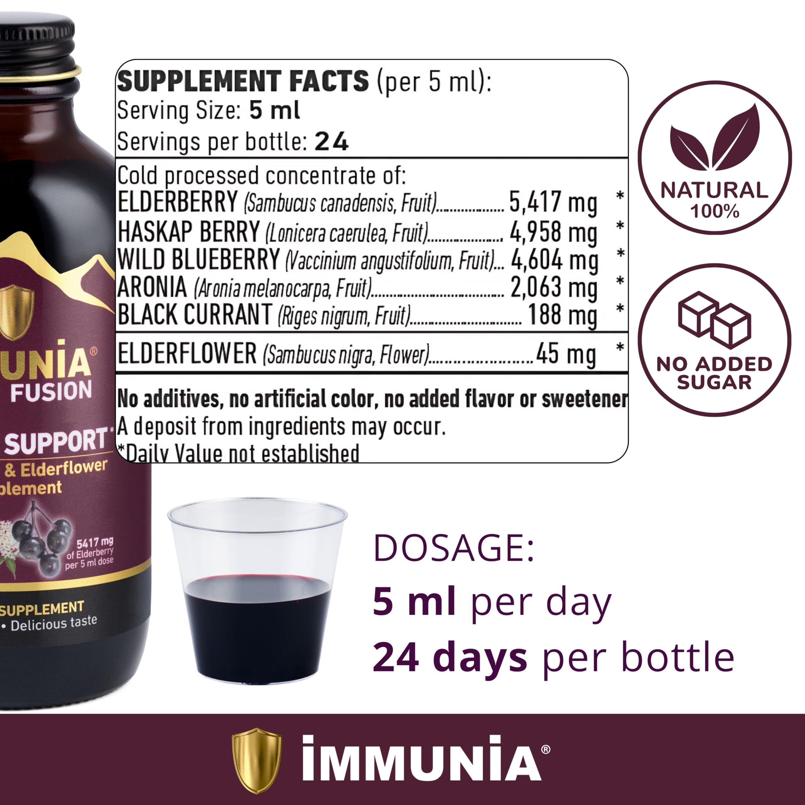 Foto 5 pulgar | Suplemento Immunia Fusion de Saúco y Bayas Antioxidantes 120 Ml 3 Piezas - Venta Internacional