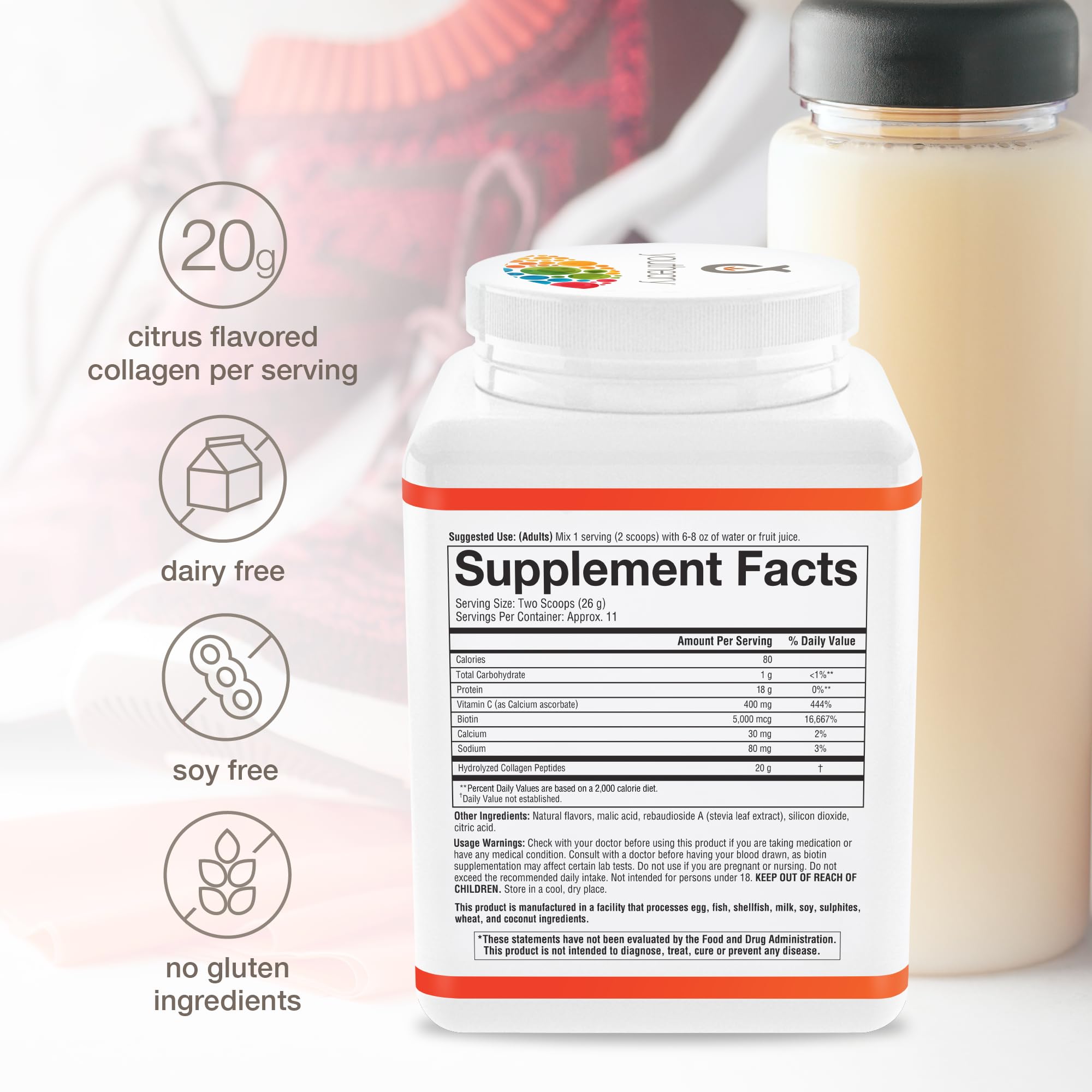 Foto 4 | Colágeno En Polvo Youtheory Premium Con Vitamina C Y Biotina 283 g- Venta Internacional