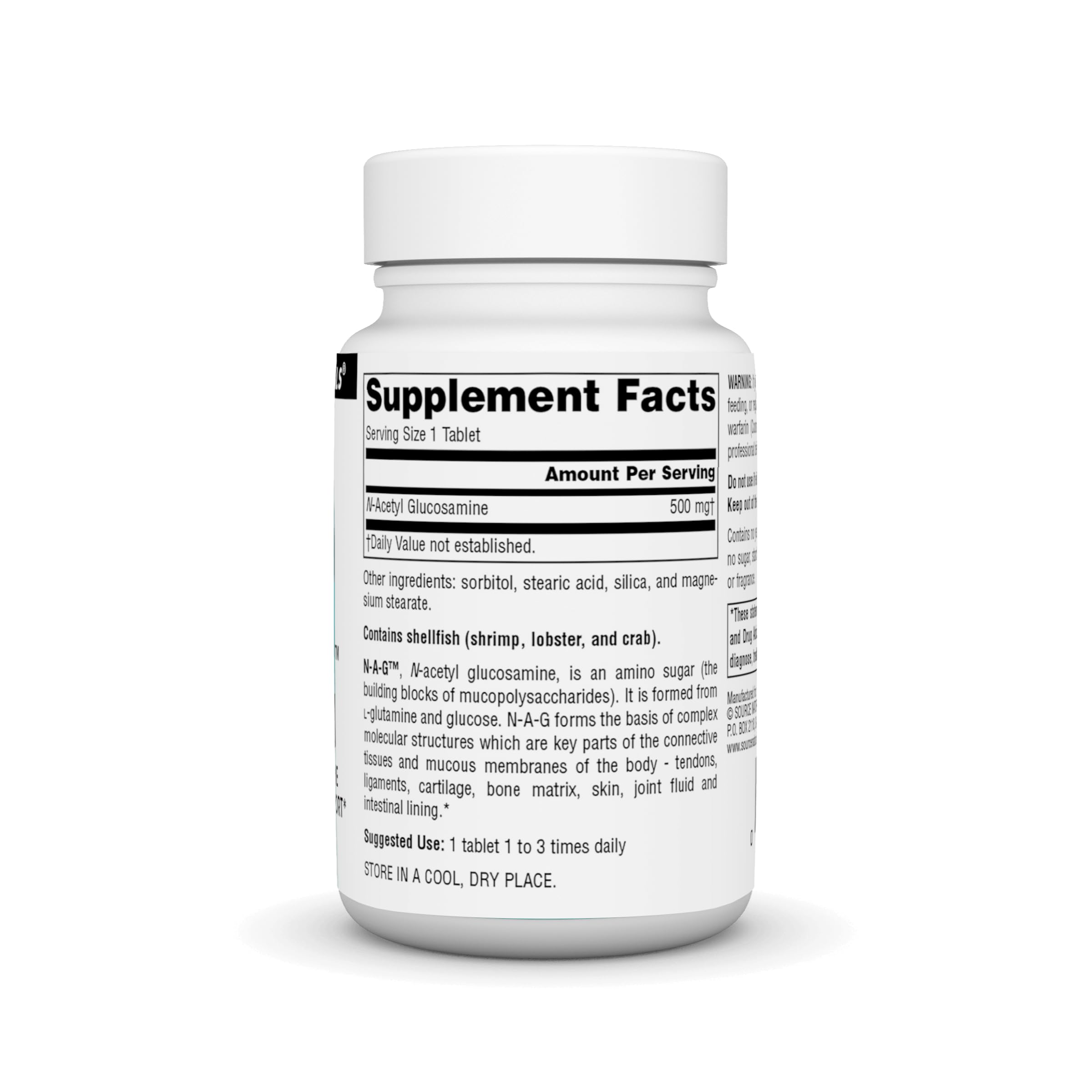 Foto 3 pulgar | Supplement Source Naturals N-a-g N-acetil Glucosamina 500 mg - Venta Internacional