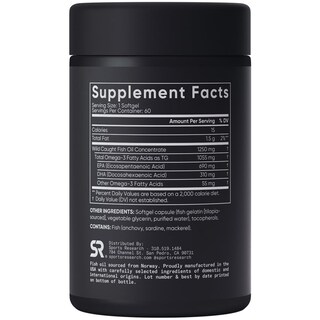 Foto 2 | Aceite de Pescado Omega 3 Supplement Sports Research 60 Cápsulas Blandas - Venta Internacional