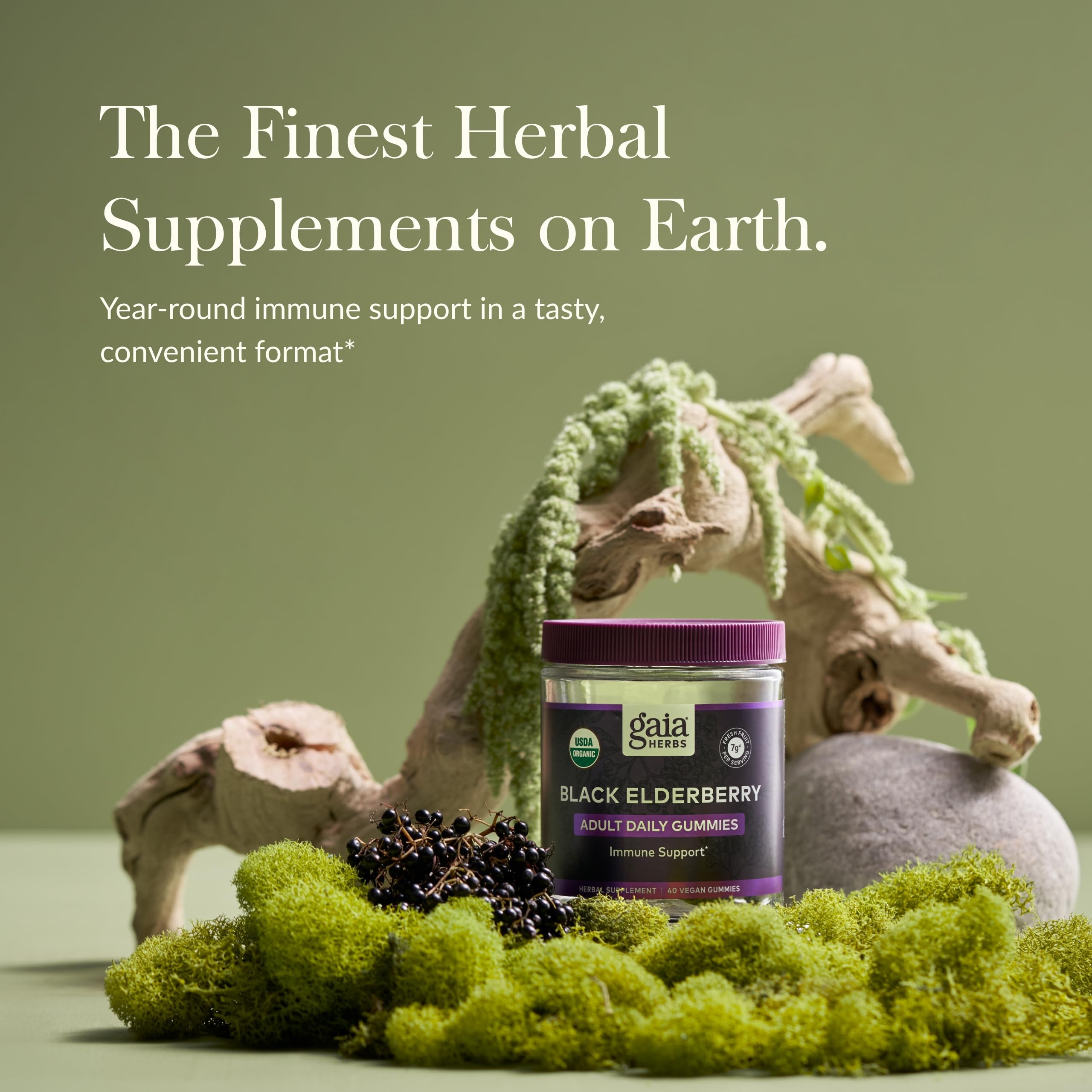 Foto 3 | Suplemento Gaia Herbs, Gomitas De Saúco Negro Para Adultos, 40 G - Venta Internacional.