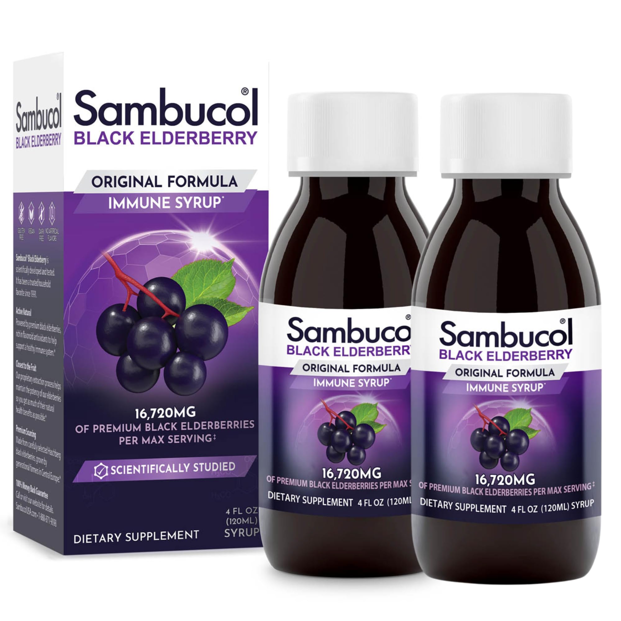 Foto 2 pulgar | Sirope Sambucol Sambucus De Saúco Negro, 120 Ml, Paquete De 2 - Venta Internacional.