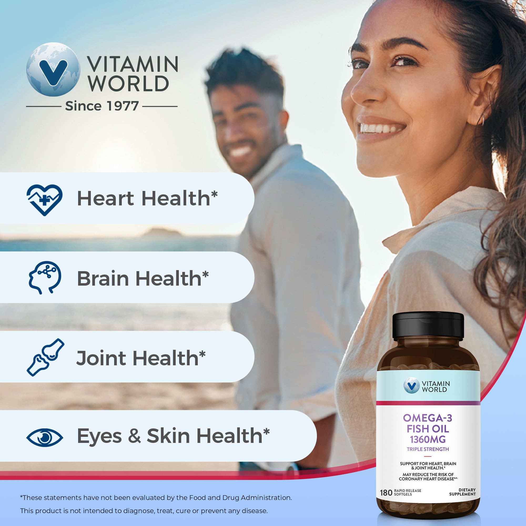 Foto 5 pulgar | Suplemento Aceite de Pescado Omega 3 Triple Potencia Vitamin World - Venta Internacional
