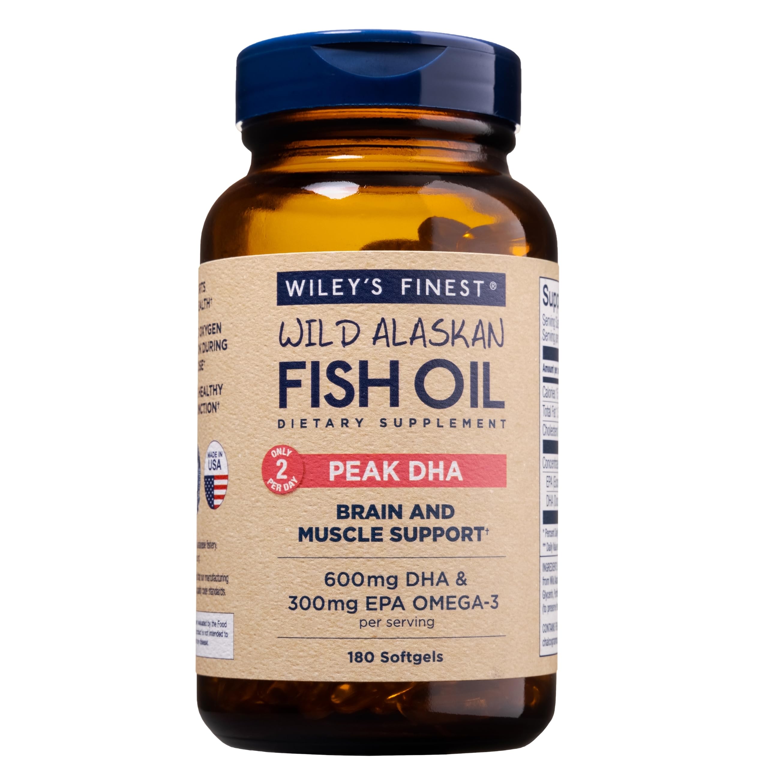 Foto 2 pulgar | Suplemento Wiley's Finest Wild Fish Oil Peak Dha 180 Cápsulas Blandas - Venta Internacional.