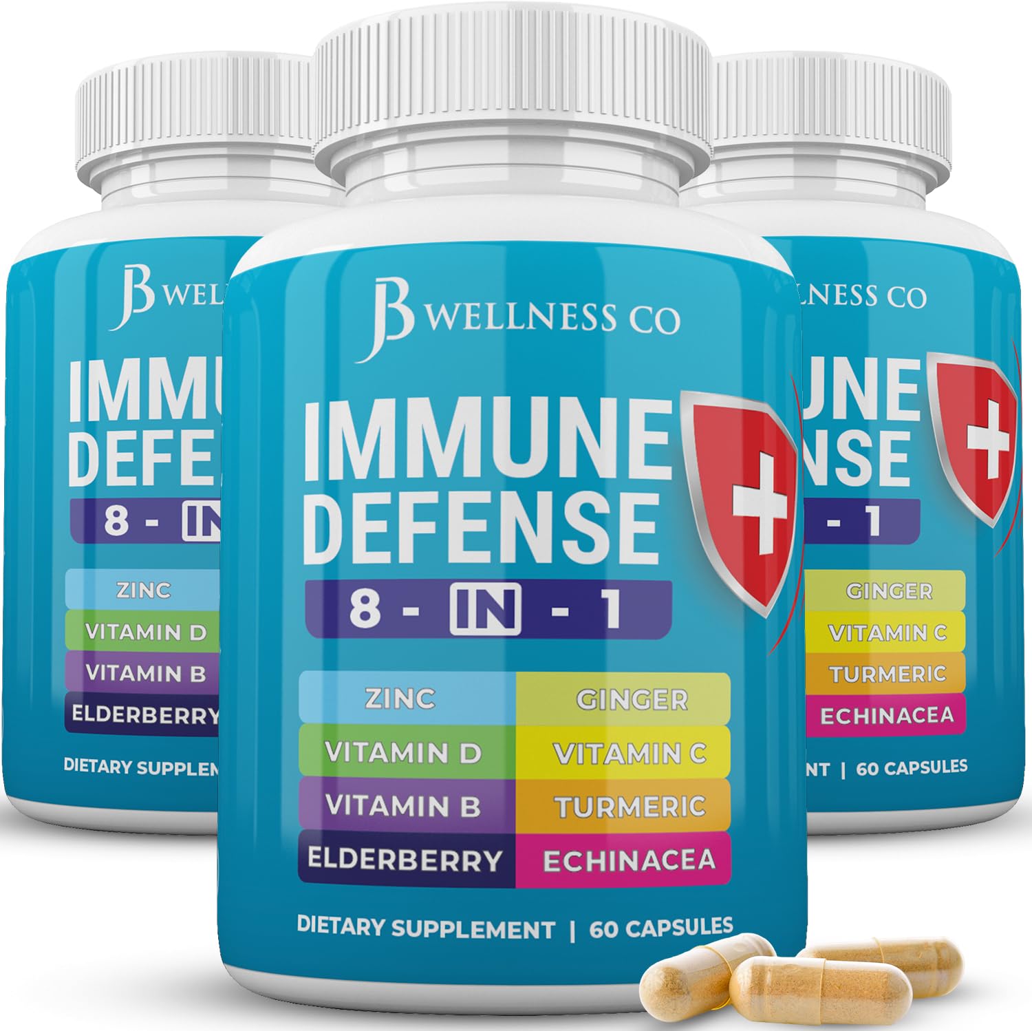 Foto 1 | Cápsulas De Apoyo Inmunitario Jb Wellness Co 8 En 1 Con Zinc, 180 Unidades - Venta Internacional.