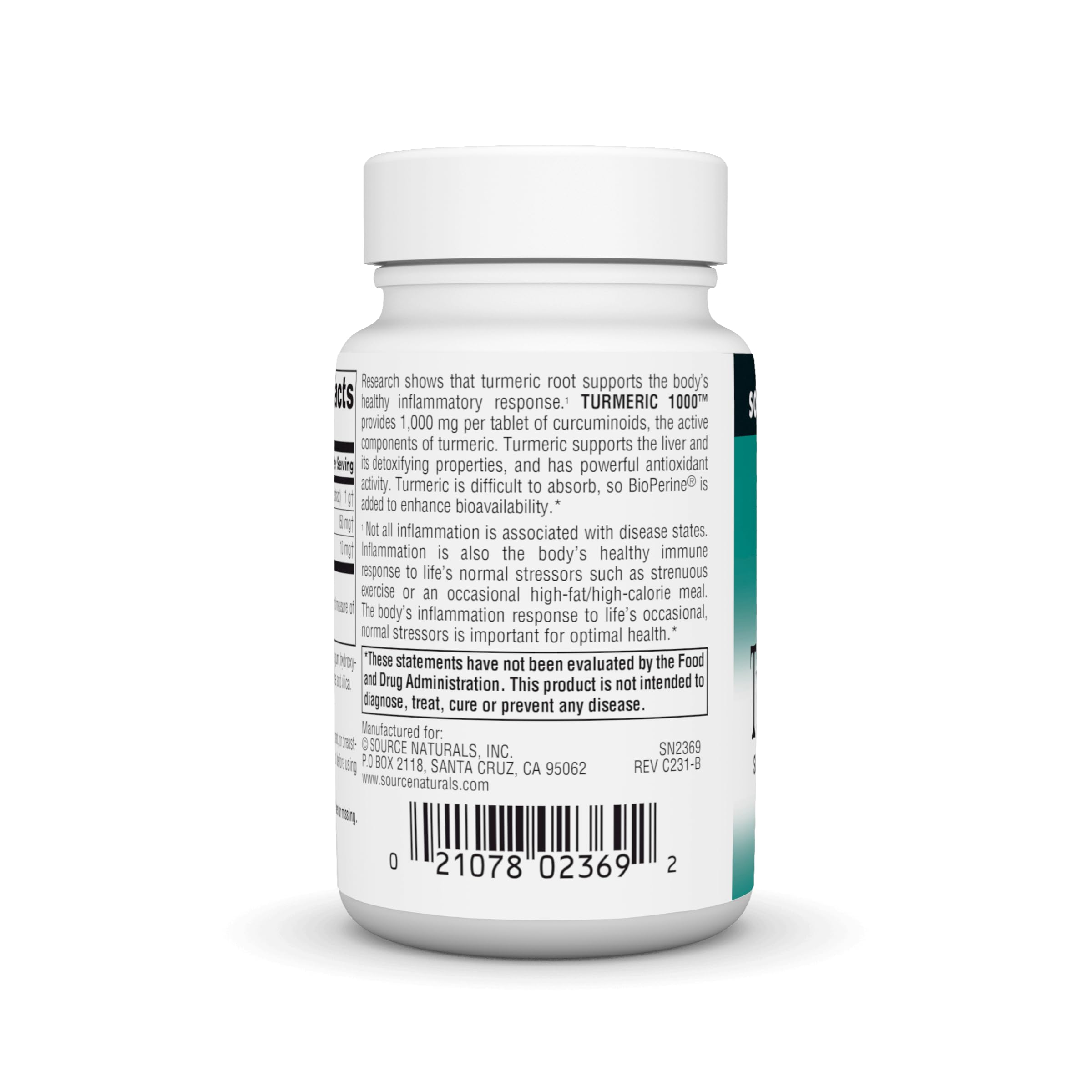 Foto 4 pulgar | Source Naturals Turmeric 1000 Supports The Body’s Healthy Inflammatory Response 1000 mg 30 Tablets - Venta Internacion