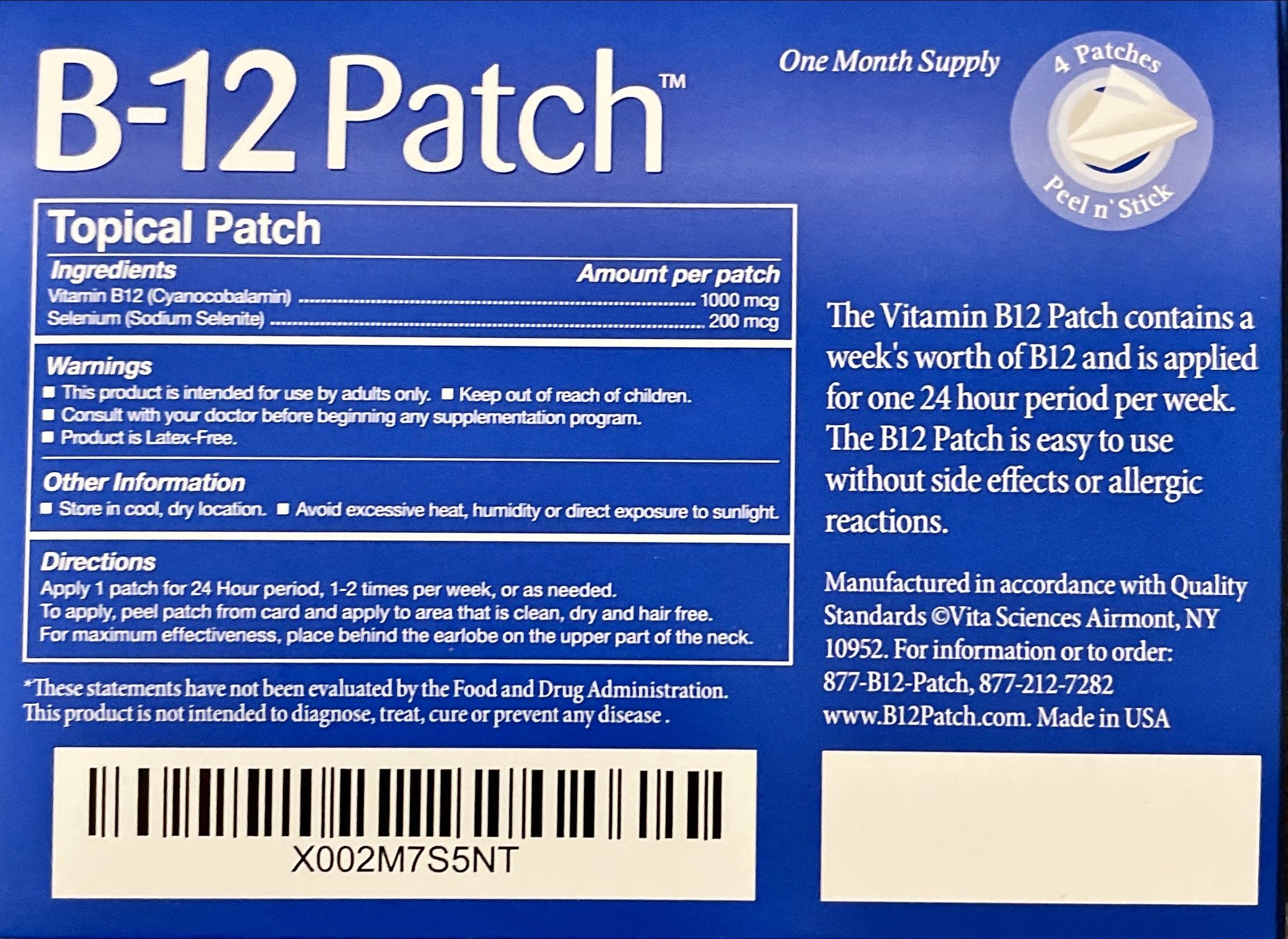Foto 8 pulgar | Parche De Vitamina B12 Vita Sciences Extra Strength De 1 Mes - Venta Internacional.