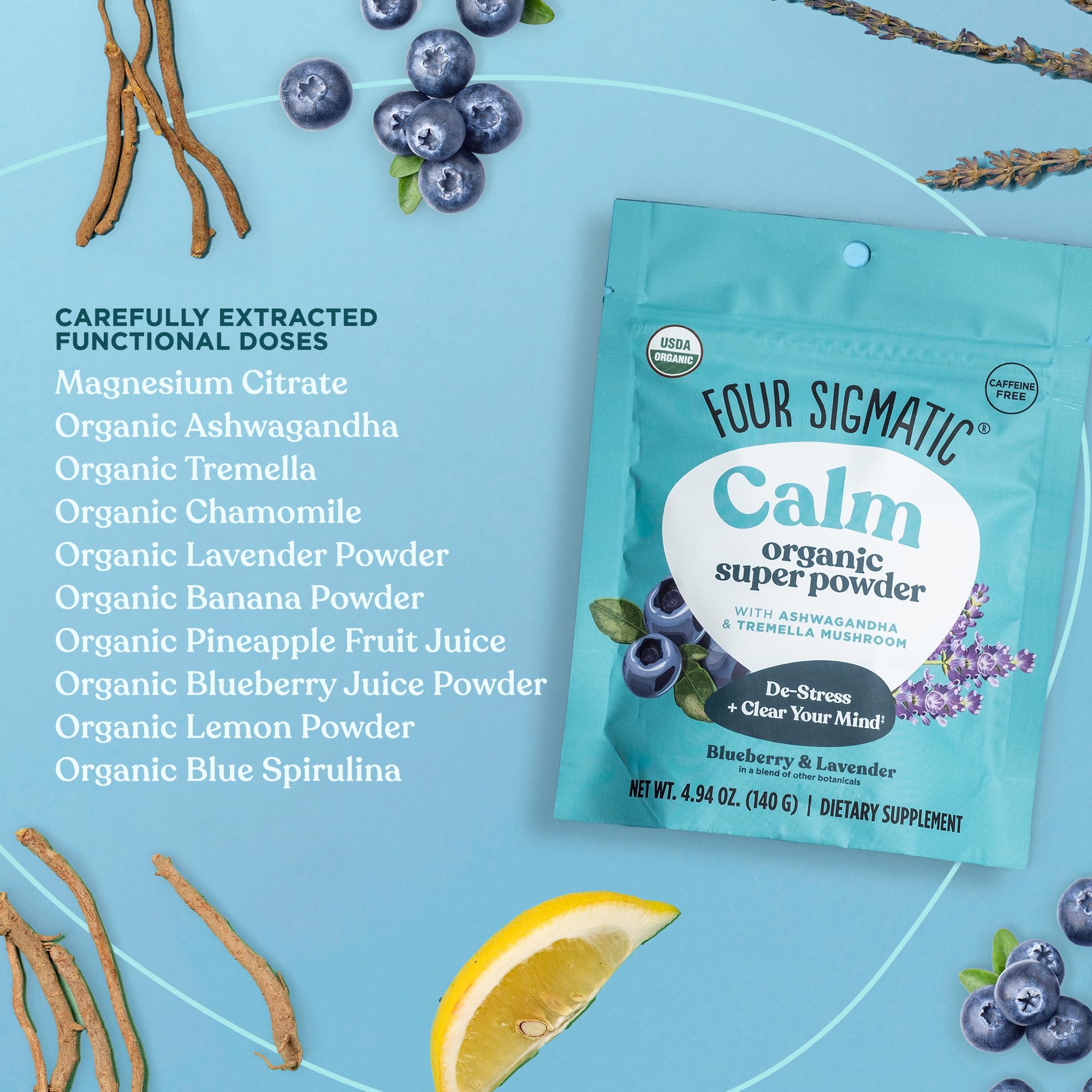 Foto 5 pulgar | Suplemento Four Sigmatic Calm Organic Super Powder de 140 g-Venta Internacional