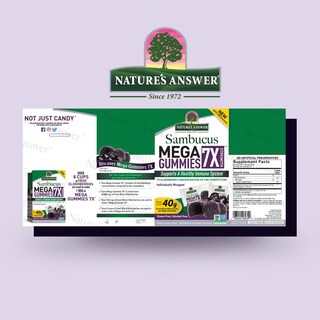 Foto 2 | Gominolas Nature's Answer Sambucus Mega 7x Apoyo Inmunológico 30 Unidades - Venta Internacional