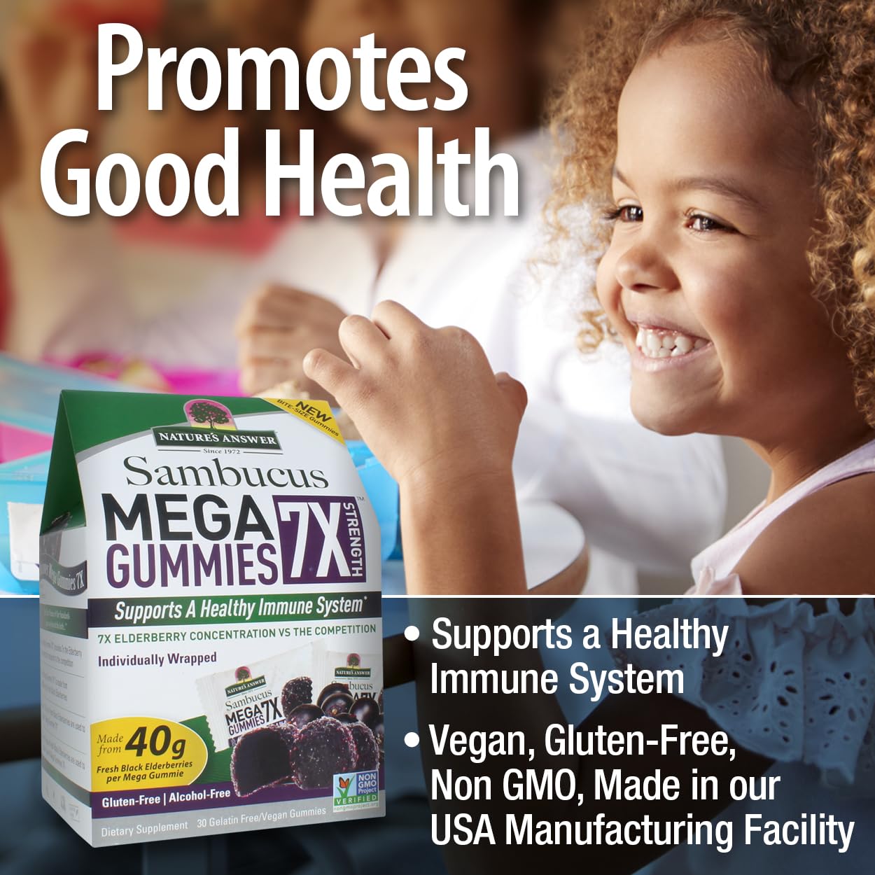 Foto 4 pulgar | Gominolas Nature's Answer Sambucus Mega 7x Apoyo Inmunológico 30 Unidades - Venta Internacional