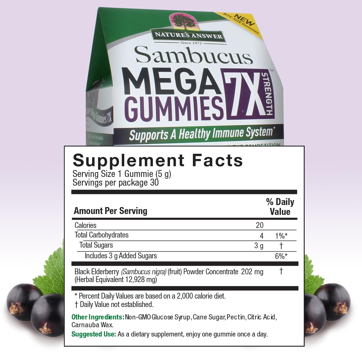 Foto 5 pulgar | Gominolas Nature's Answer Sambucus Mega 7x Apoyo Inmunológico 30 Unidades - Venta Internacional
