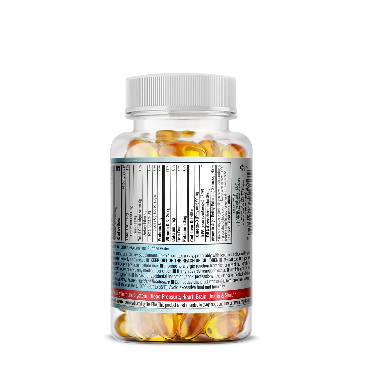 Foto 3 pulgar | Cápsulas de Aceite de Hígado de Bacalao Germa Paquete de 2 con 100 Cápsulas C/U - Venta Internacional