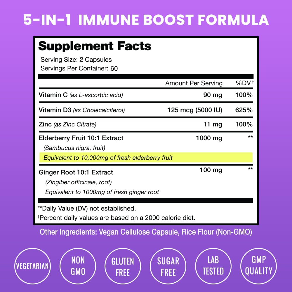 Foto 3 pulgar | Suplemento Nutrachamps Extracto de Saúco 120 Cápsulas - Venta Internacional
