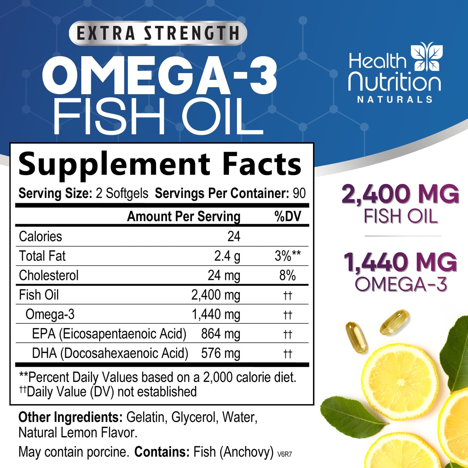 Foto 3 pulgar | Aceite de Pescado Omega 3 de Supplement Health Nutrition Naturals 2400 mg - Venta Internacional