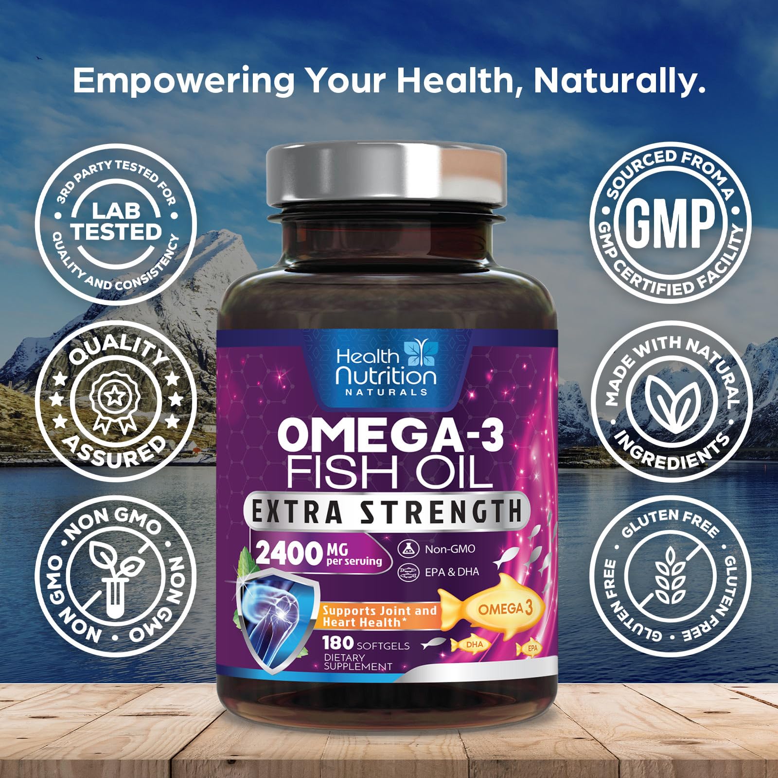 Foto 5 pulgar | Aceite de Pescado Omega 3 de Supplement Health Nutrition Naturals 2400 mg - Venta Internacional