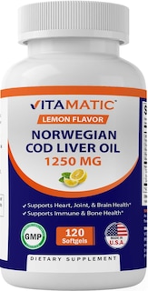 Foto 1 | Suplemento Vitamático de Aceite de Hígado de Bacalao Noruego 1250 mg 120 Cápsulas - Venta Internacional