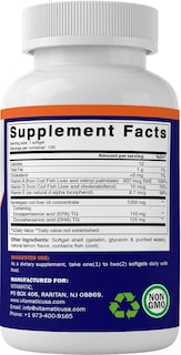 Foto 5 | Suplemento Vitamático de Aceite de Hígado de Bacalao Noruego 1250 mg 120 Cápsulas - Venta Internacional