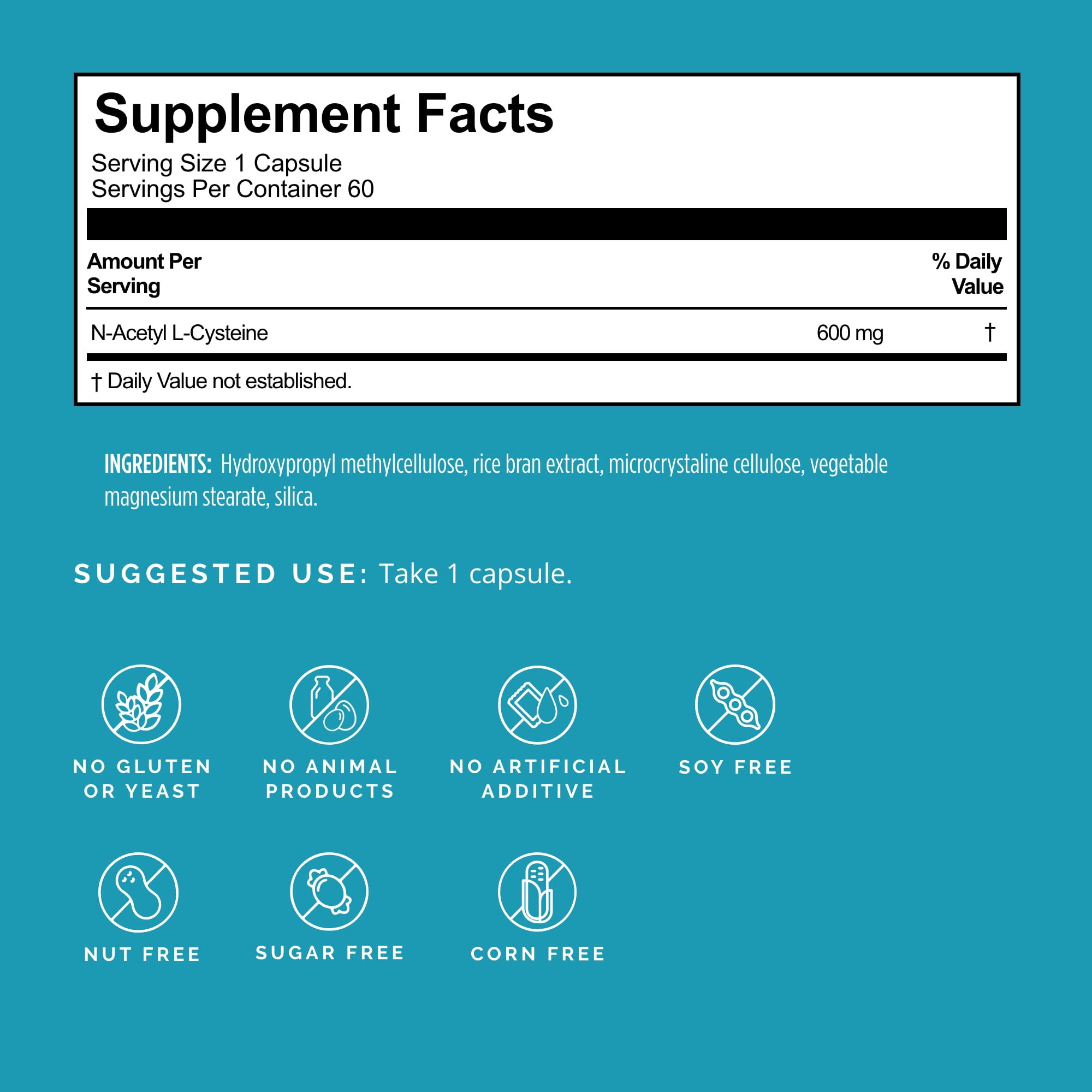 Foto 3 pulgar | Suplemento Brainmd Nac 600 Mg 60 Cápsulas Veganas Antioxidantes - Venta Internacional.