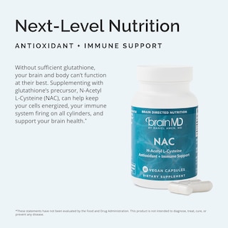 Foto 3 | Suplemento Brainmd Nac 600 Mg 60 Cápsulas Veganas Antioxidantes - Venta Internacional.