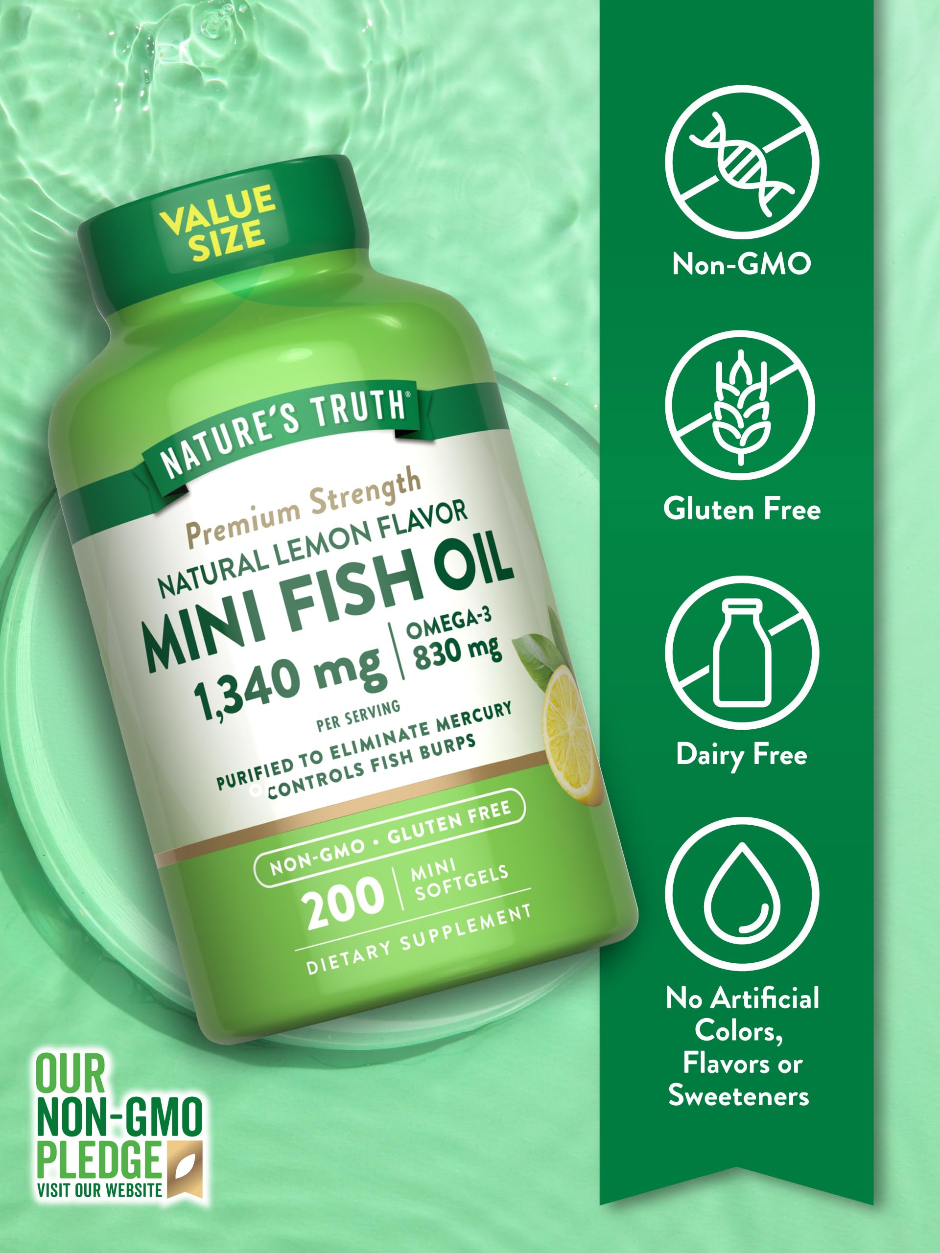 Foto 4 pulgar | Suplemento De Aceite De Pescado Nature's Truth 1340 Mg Omega-3 200 Cápsulas Blandas - Venta Internacional.