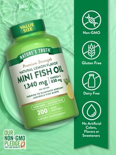 Foto 3 | Suplemento De Aceite De Pescado Nature's Truth 1340 Mg Omega-3 200 Cápsulas Blandas - Venta Internacional.