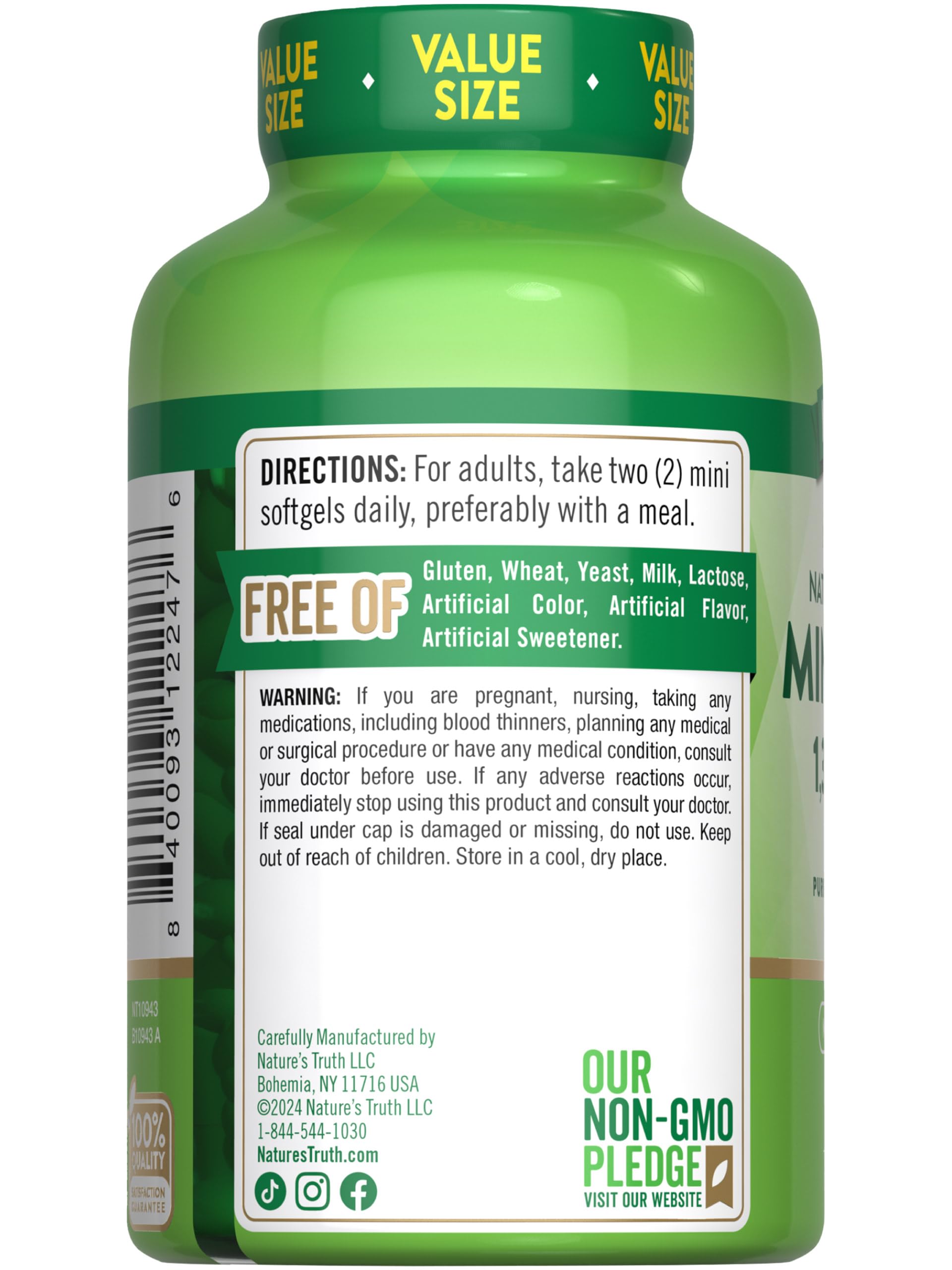 Foto 7 | Suplemento De Aceite De Pescado Nature's Truth 1340 Mg Omega-3 200 Cápsulas Blandas - Venta Internacional.
