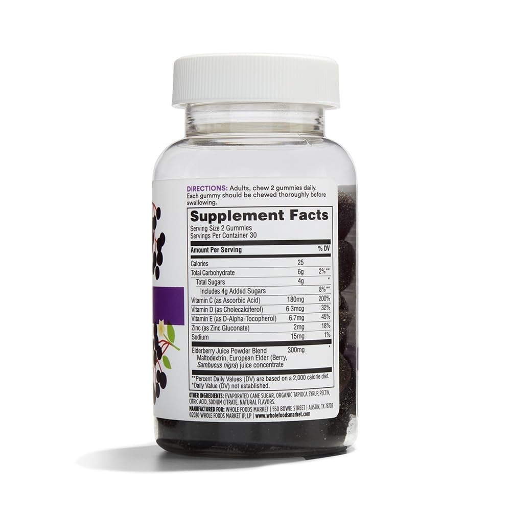Foto 3 pulgar | Suplemento 365 By Whole Foods Market Gummy Elderberry 60 Capsulas - Venta Internacional