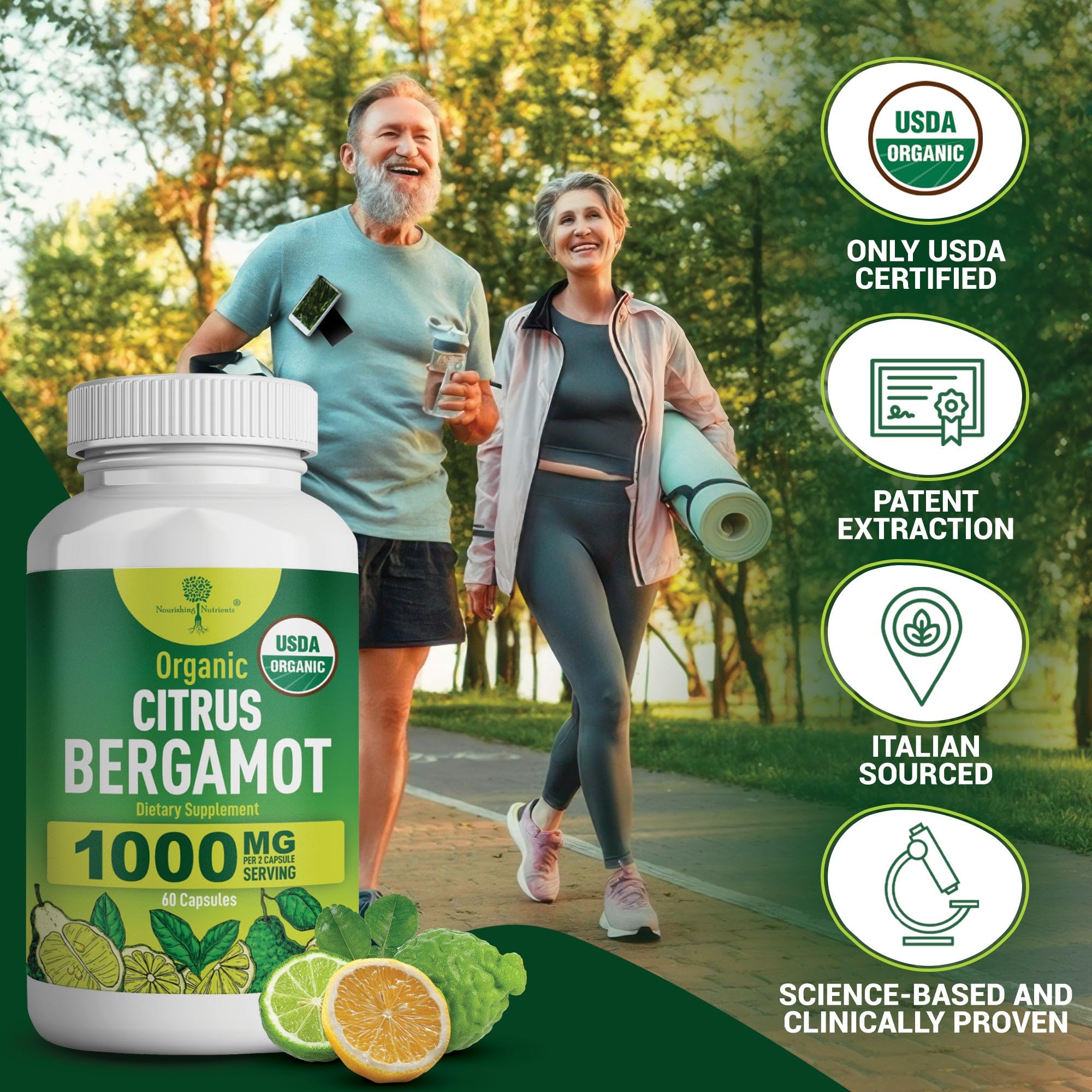 Foto 3 pulgar | Suplemento de Nutrientes Nutritivos Bergamota Cítrica Orgánica 1000 Mg - Venta Internacional