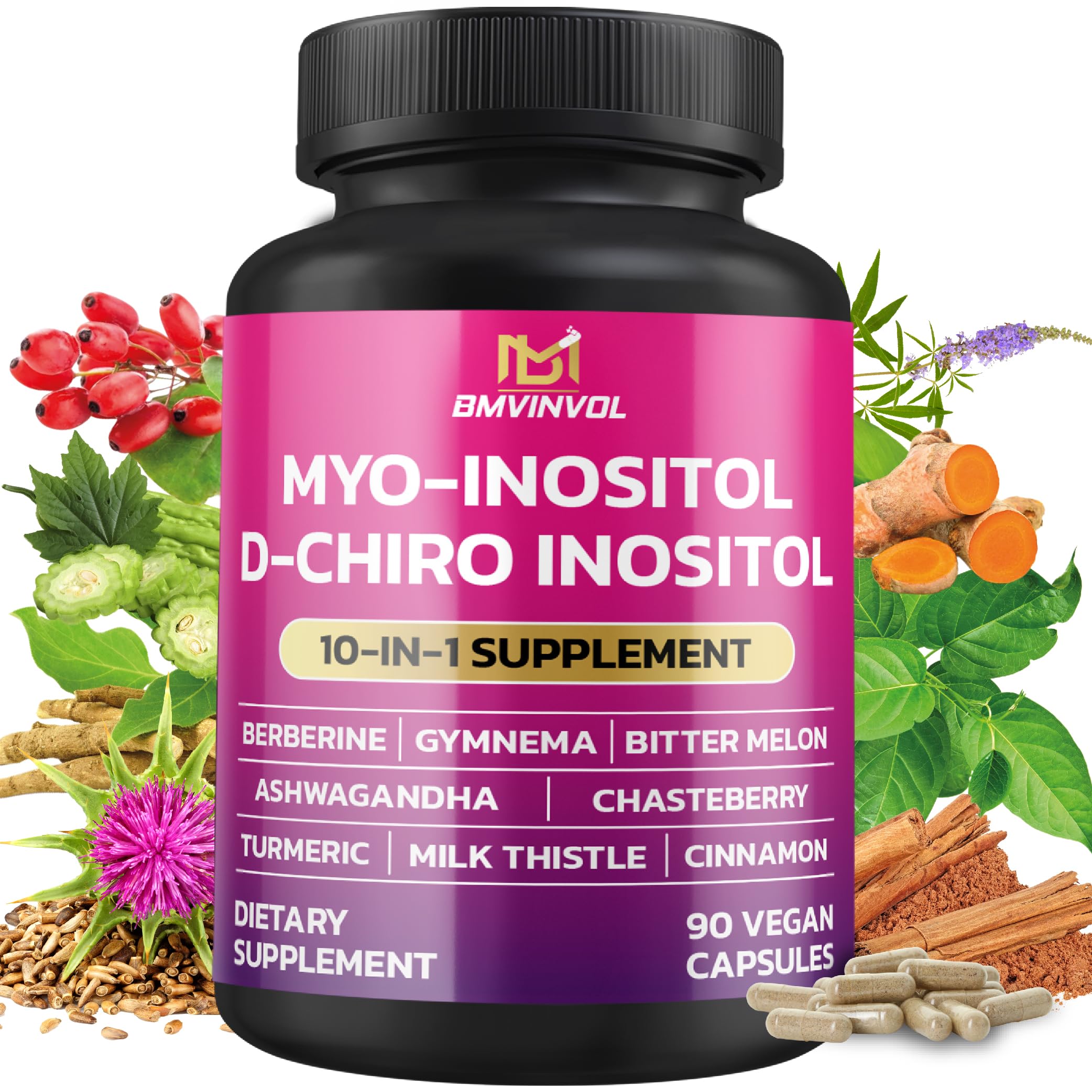 Foto 2 pulgar | Suplemento Bmvinvol Inositol Mio-inositol D-chiro Inositol 90 Cápsulas - Venta Internacional