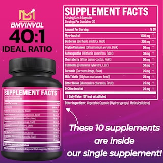 Foto 2 | Suplemento Bmvinvol Inositol Mio-inositol D-chiro Inositol 90 Cápsulas - Venta Internacional