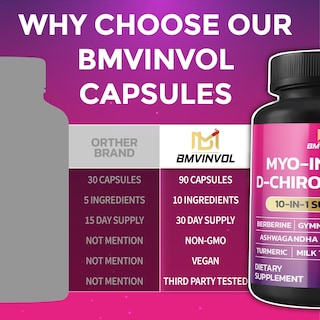 Foto 4 | Suplemento Bmvinvol Inositol Mio-inositol D-chiro Inositol 90 Cápsulas - Venta Internacional