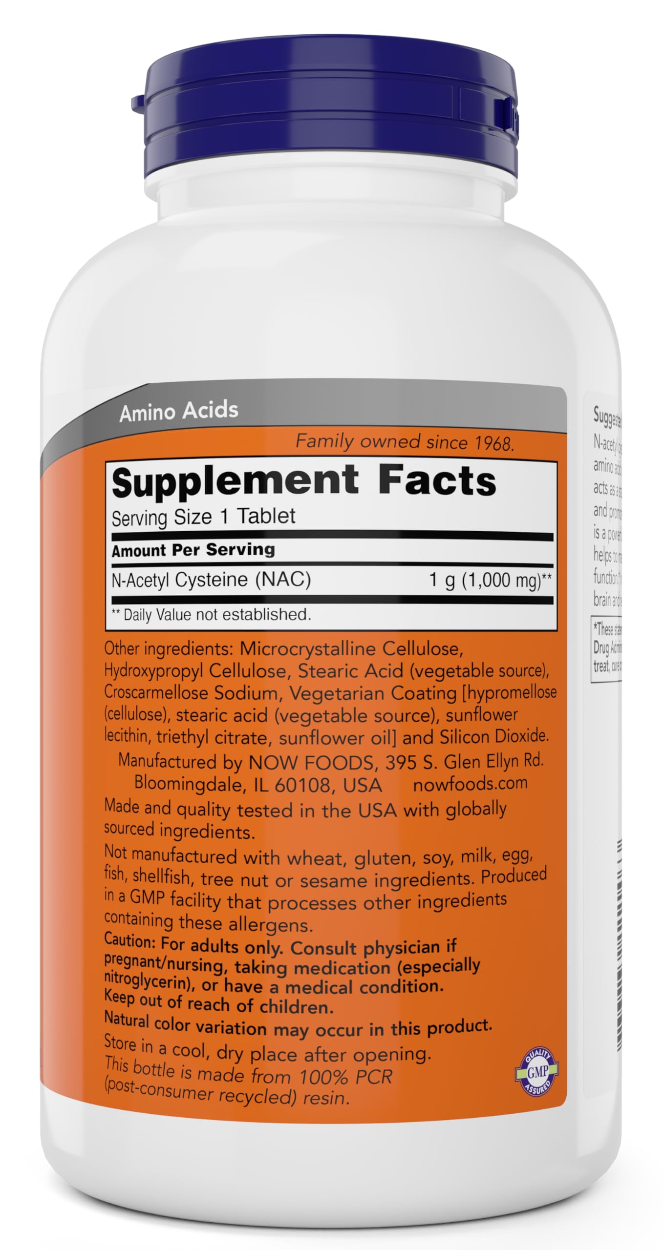 Foto 3 pulgar | Suplemento Now Nac 1000 mg 250 Comprimidos Vegetariano - Venta Internacional