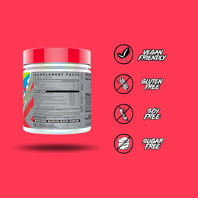 Foto 3 pulgar | Pre Entreno Ghost Pre-workout Legend Suplemento Blue Raspberry 30 Servicios