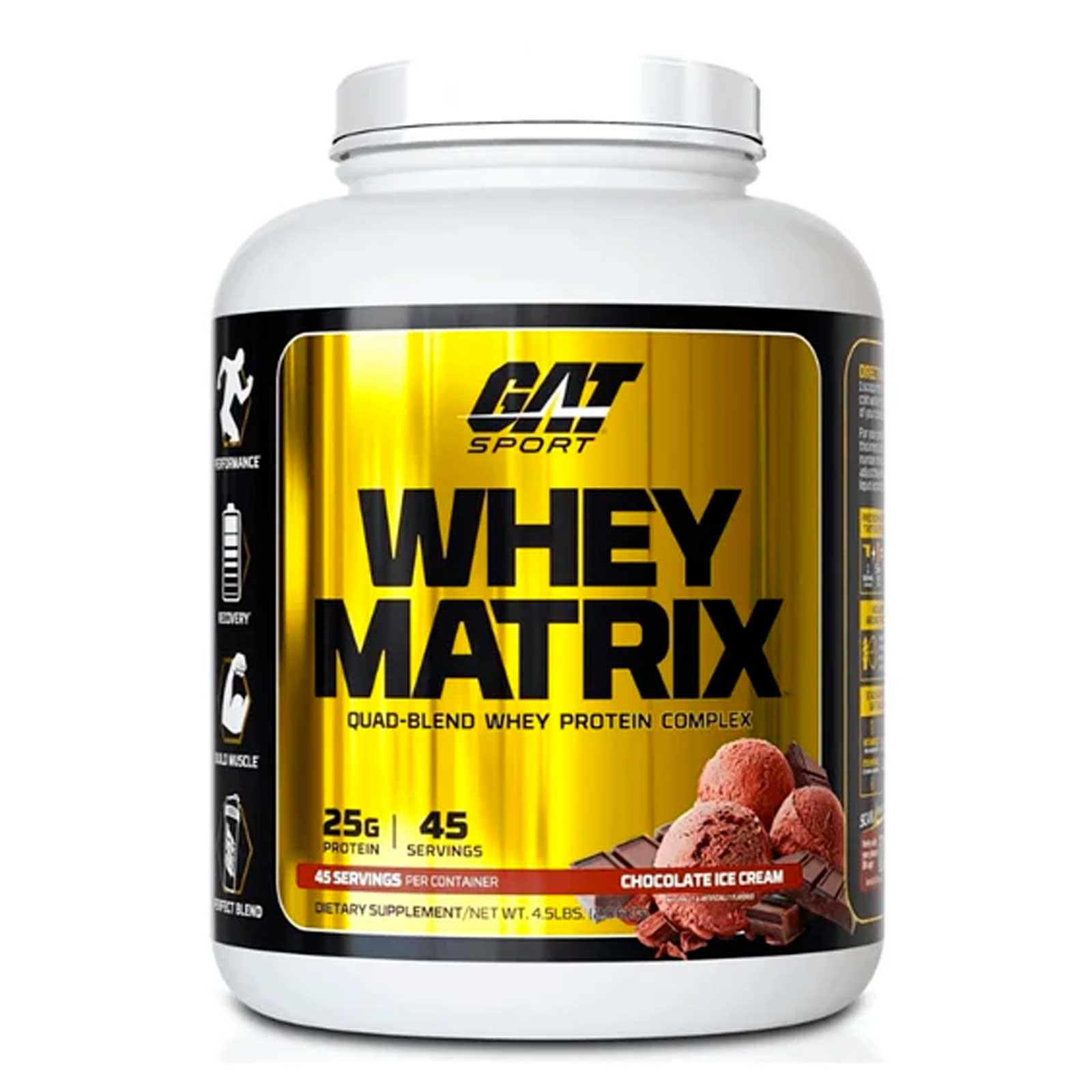 Foto 2 pulgar | Gat Sport Proteina Whey Matrix 4.5 Libras 45 Servicios Chocolate Ice Cream