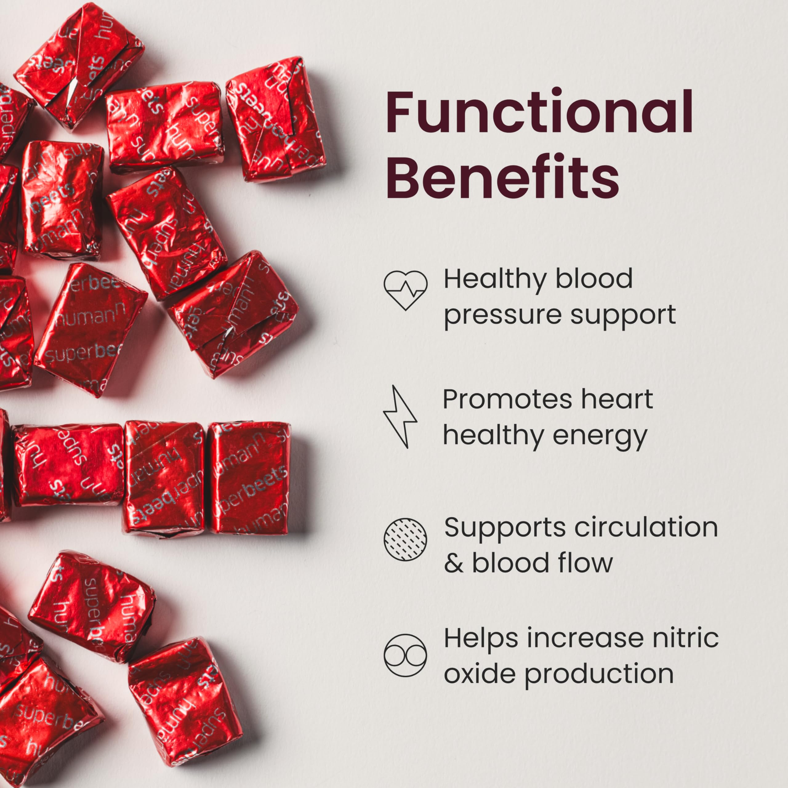 Foto 3 pulgar | Suplementos HumanN Superbeets Heart Chews 3 Bolsas con 60 Masticables C/U - Venta Internacional