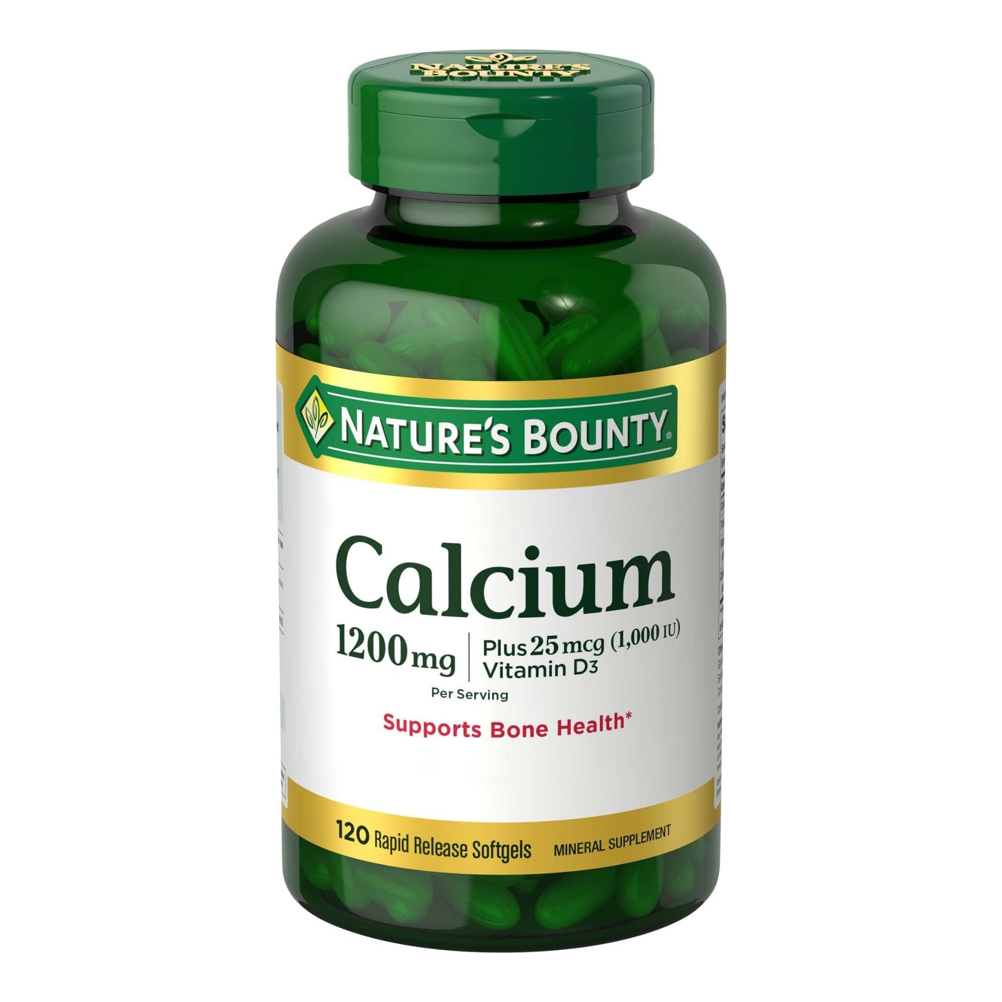 Suplemento Nature's Bounty De Carbonato De Calcio Y Vitamina D 1200 Mg/1000 Ui - Venta Internacional.