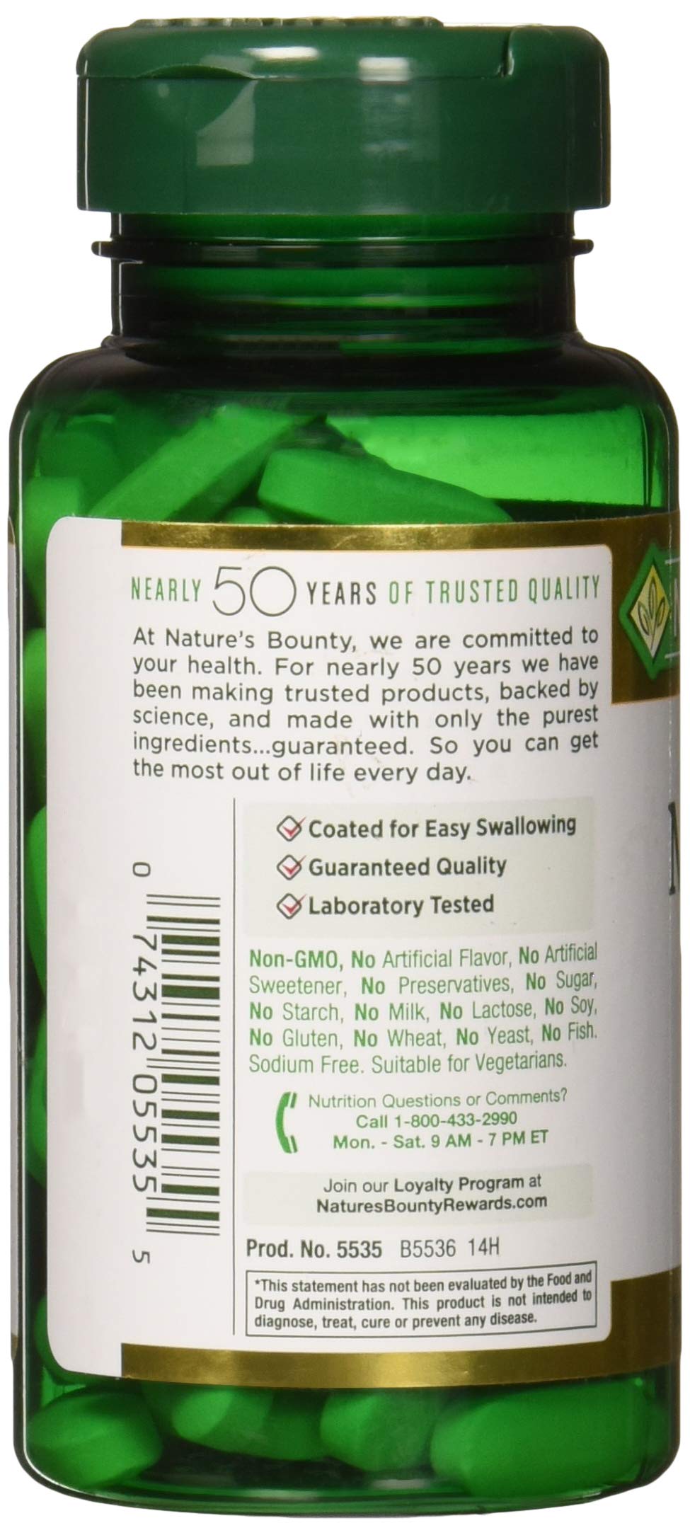 Foto 3 pulgar | Suplemento Nature's Bounty Magnesio En Tabletas De 500 Mg 100 Unidades - Venta Internacional.