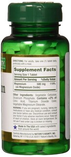 Foto 3 | Suplemento Nature's Bounty Magnesio En Tabletas De 500 Mg 100 Unidades - Venta Internacional.
