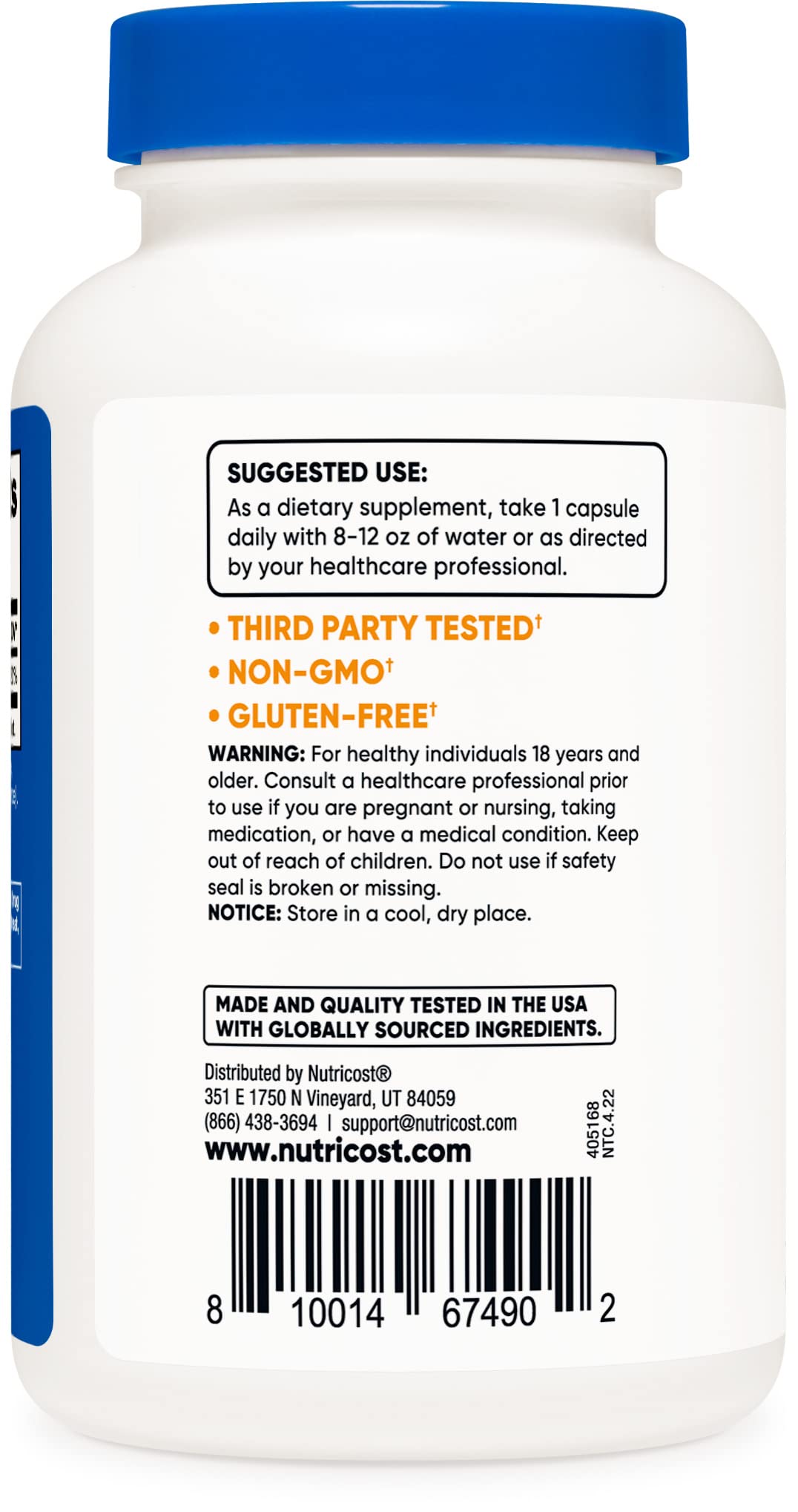 Foto 4 pulgar | Suplemento Nutricost De Yodo 325 Mcg 120 Cápsulas Vegetariano - Venta Internacional.