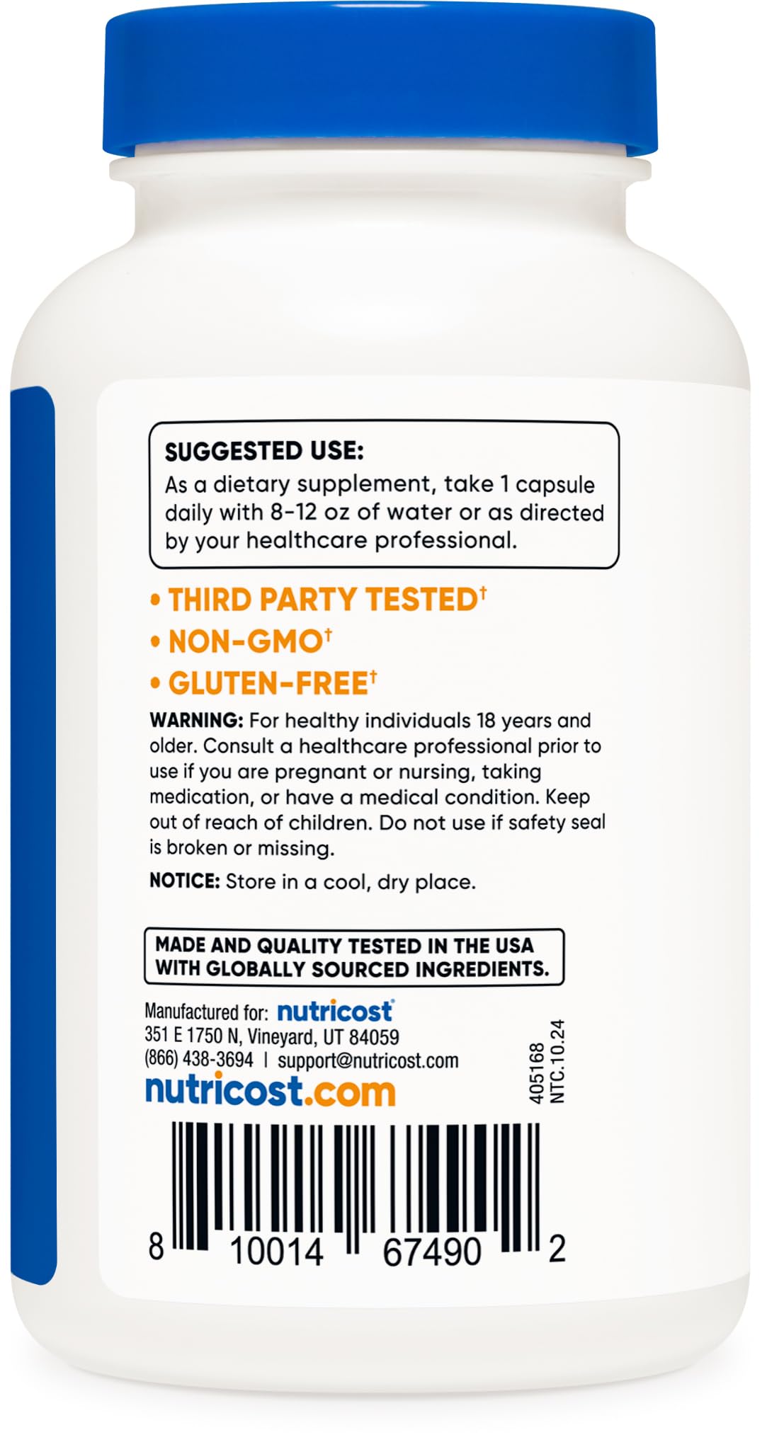 Foto 5 pulgar | Suplemento Nutricost De Yodo 325 Mcg 120 Cápsulas Vegetariano - Venta Internacional.