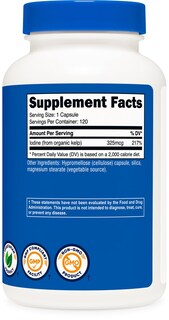 Foto 5 | Suplemento Nutricost De Yodo 325 Mcg 120 Cápsulas Vegetariano - Venta Internacional.