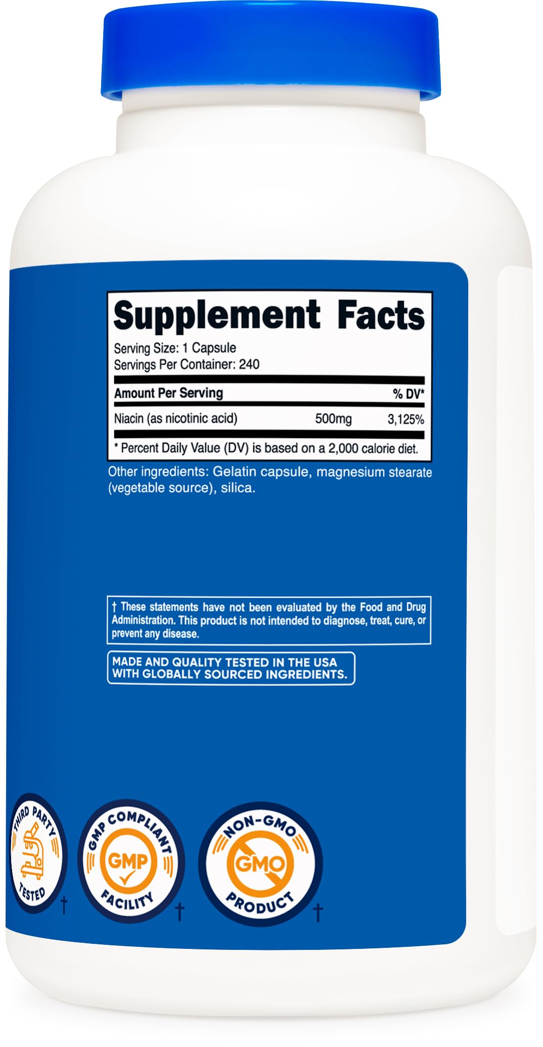 Foto 5 pulgar | Suplemento Nutricost De Niacina (vitamina B3) 500 Mg 240 Cápsulas - Venta Internacional.